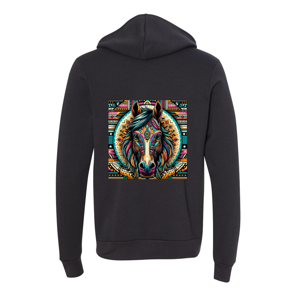 Tribal Horse Dusty Zip-Up Front Pocket Hooded Sweatshirts