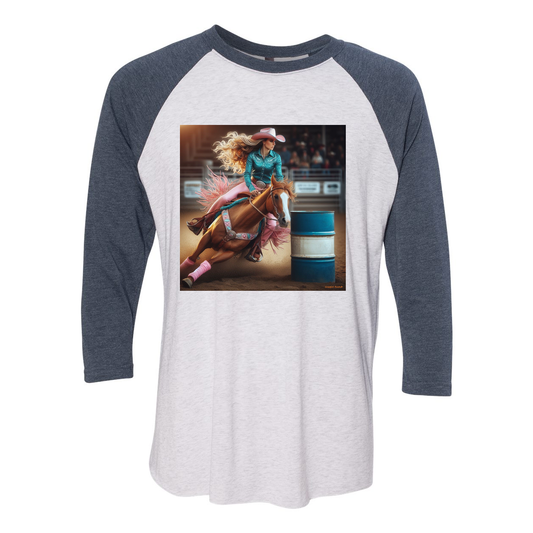 Turn N Burn Barrel Racer 3 4 Sleeve Raglan T Shirts