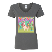 Load image into Gallery viewer, The Lone Llama V-Neck Cotton T-Shirts
