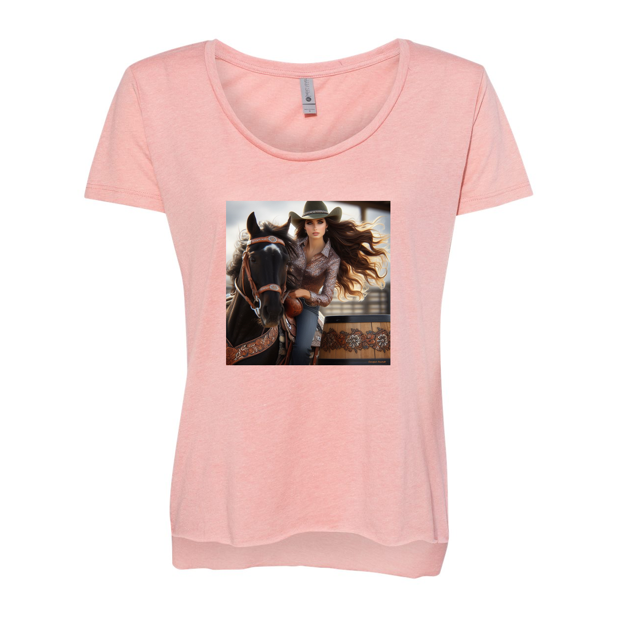 Rodeo Barrel Racer Scoop Neck T Shirt