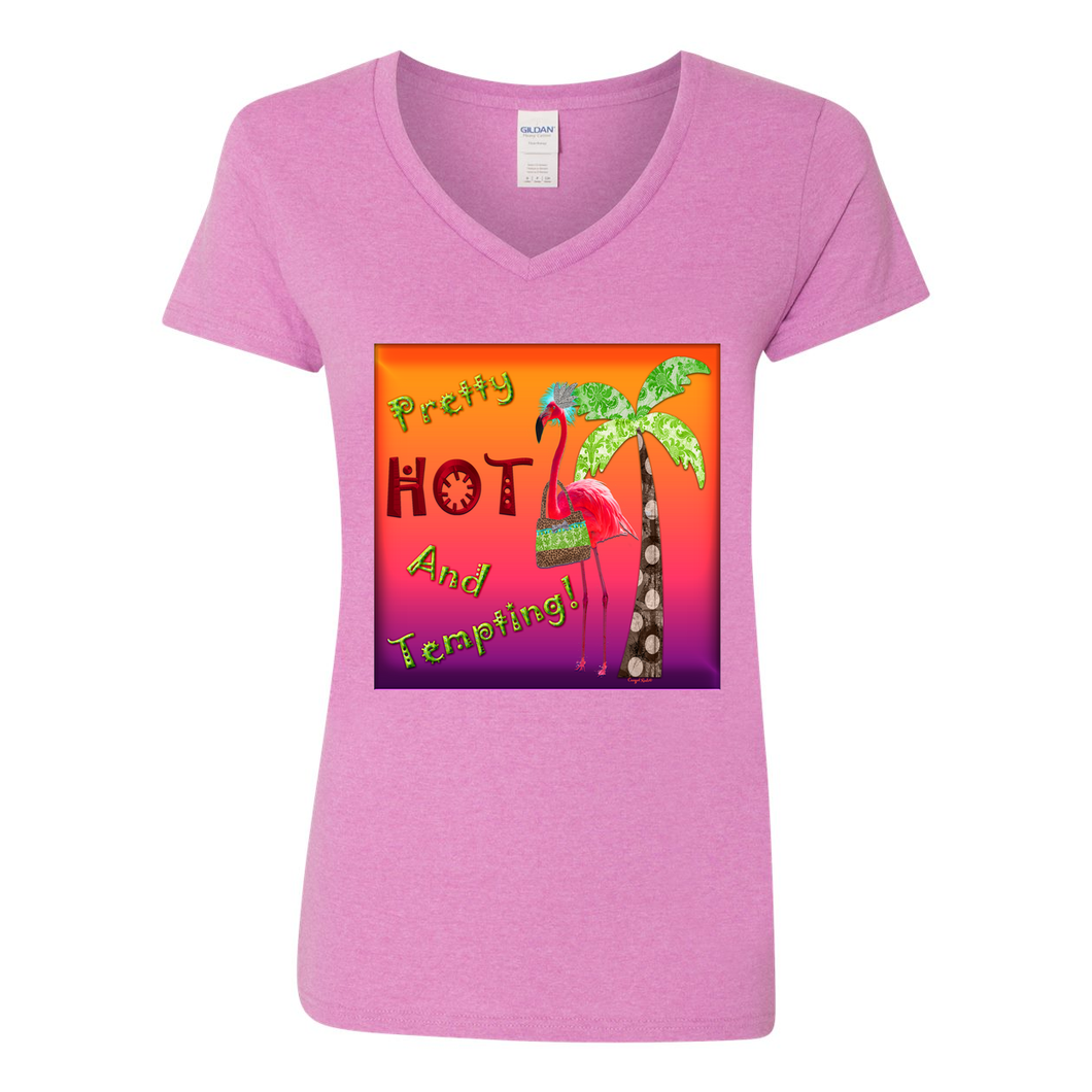 Pretty Hot And Tempting V-Neck Cotton T-Shirts