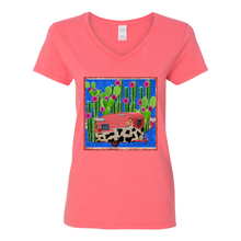 Load image into Gallery viewer, Cactus Cowgirl V-Neck Cotton T-Shirts
