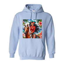 Load image into Gallery viewer, Hawaiian Girl on Horse Pull Over Front Pocket Hoodies

