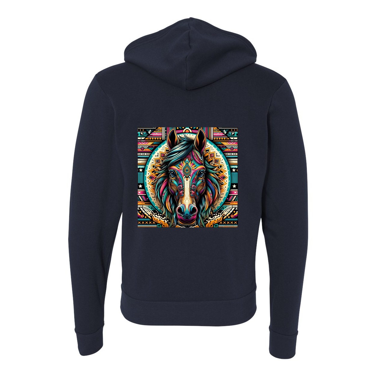 Tribal Horse Dusty Zip-Up Front Pocket Hooded Sweatshirts