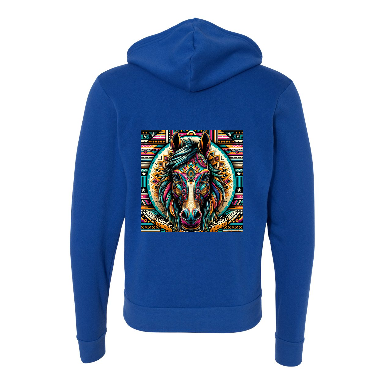 Tribal Horse Dusty Zip-Up Front Pocket Hooded Sweatshirts