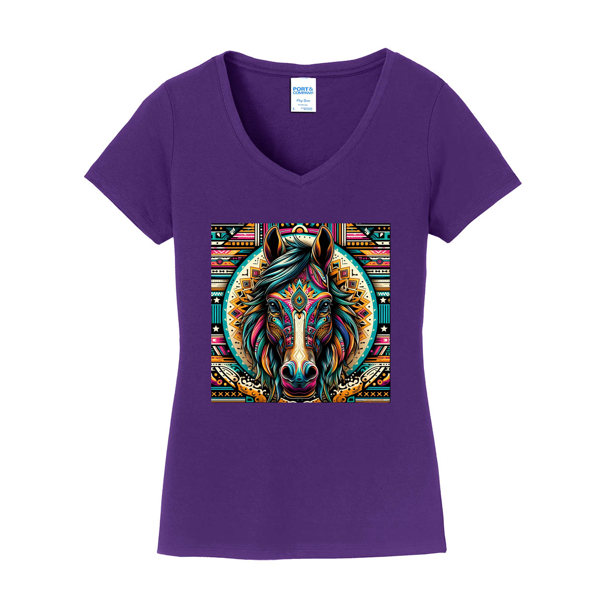 Dusty! Tribal Horse V Neck T Shirts