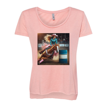 Load image into Gallery viewer, Turn N Burn Barrel Racer Scoop Neck T Shirts
