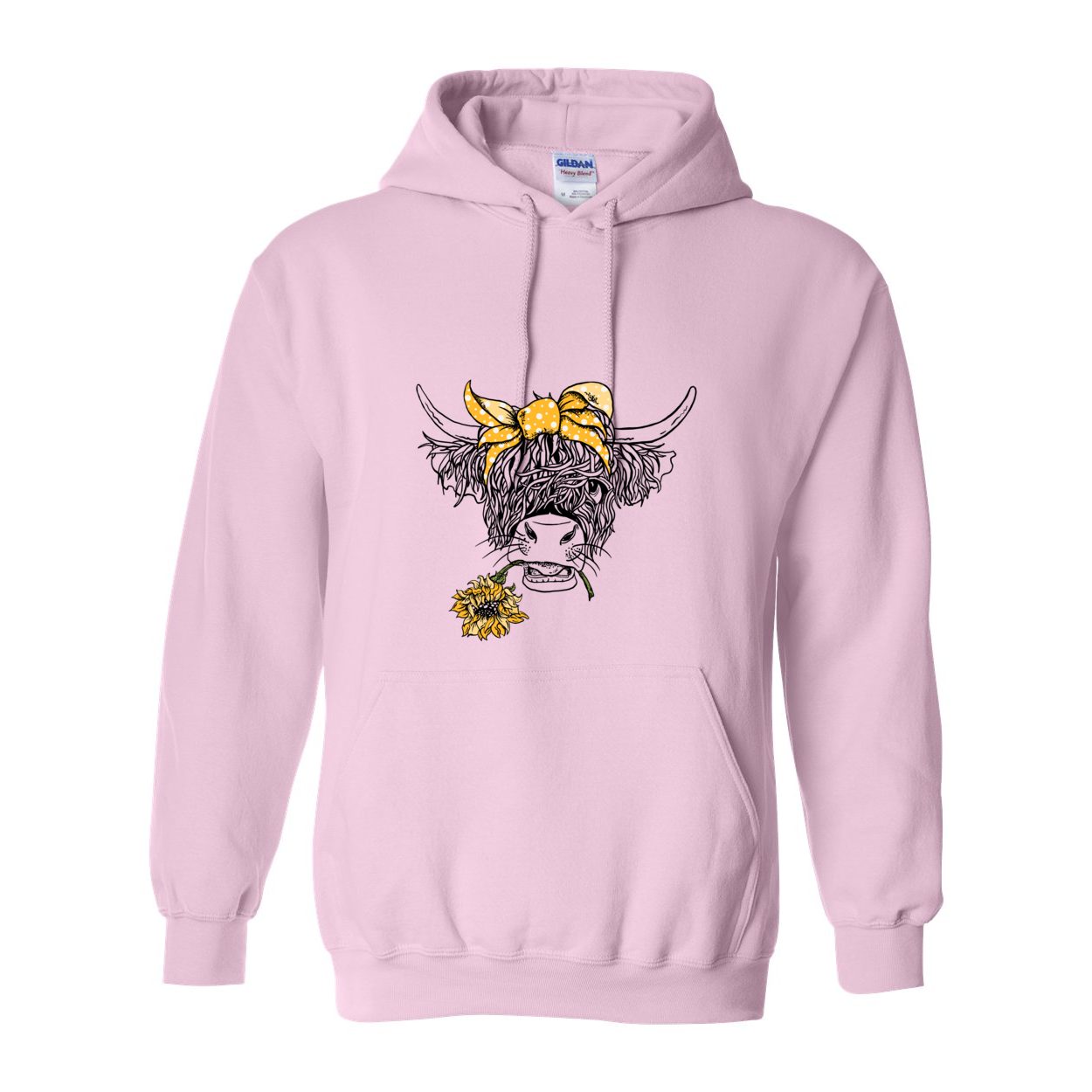 Cowgirl Roots™ Shaggy Cow, Pull Over Front Pocket Hoodies