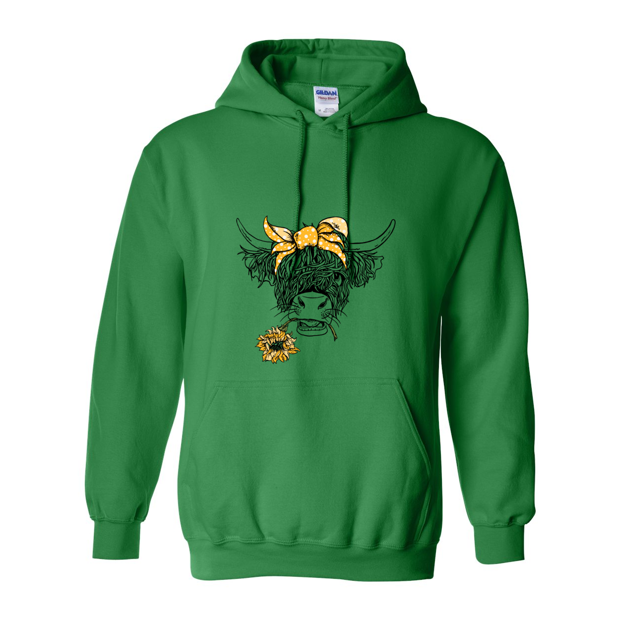 Cowgirl Roots™ Shaggy Cow, Pull Over Front Pocket Hoodies