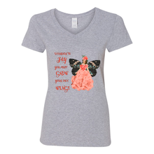 Load image into Gallery viewer, Fly Grow Your Own Wings V-Neck Cotton T-Shirts
