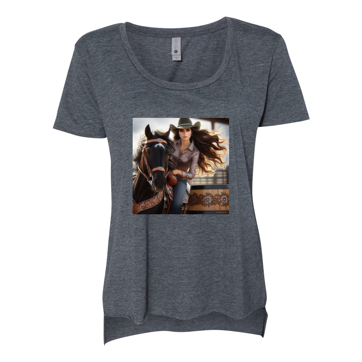 Rodeo Barrel Racer Scoop Neck T Shirt