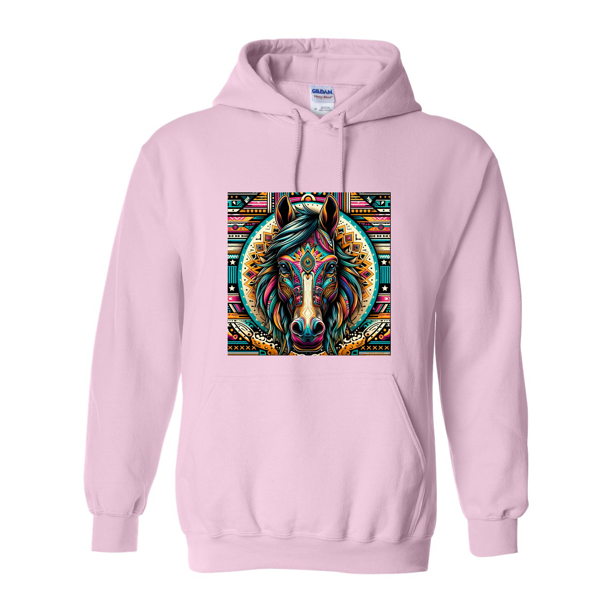 Tribal Horse Dusty Pull Over Front Pocket Hoodies