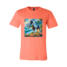 Load image into Gallery viewer, Tropical Black and White Paint Horse T Shirts
