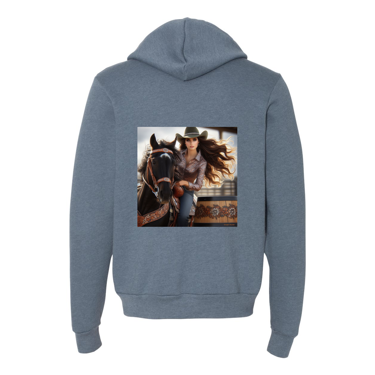 Rodeo Barrel Racer Zip-Up Front Pocket Hooded Sweatshirt