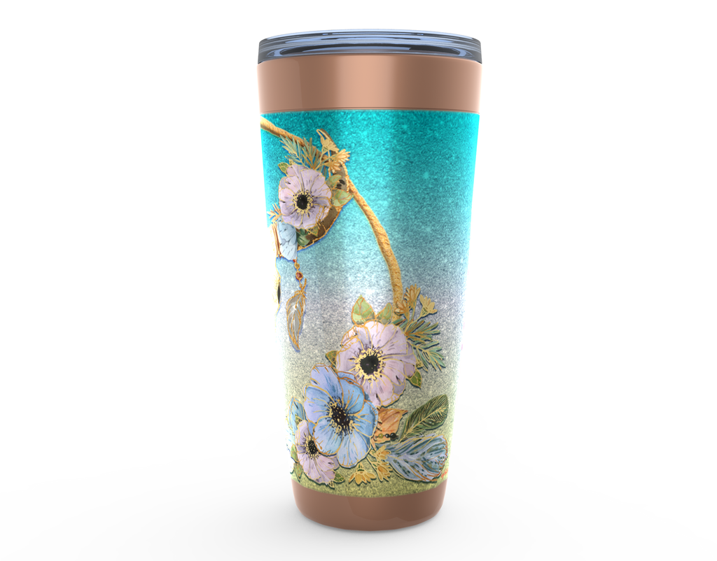 Cowgirl Roots™ Tumbler 20oz Bohemian Longhorn, Stainless Steel Insulated Hot and Cold Mug