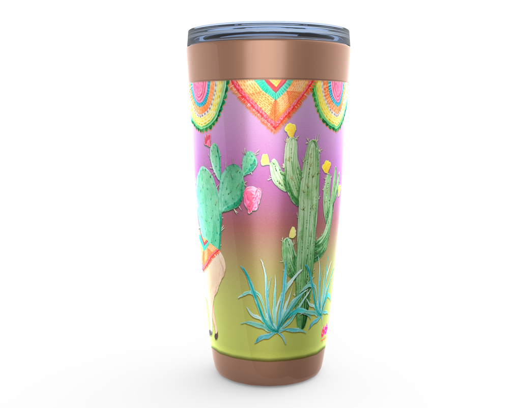 Cowgirl Roots™ Tumbler 20oz Llama Cactus Desert Stainless Steel Insulated Hot and Cold Travel Mug