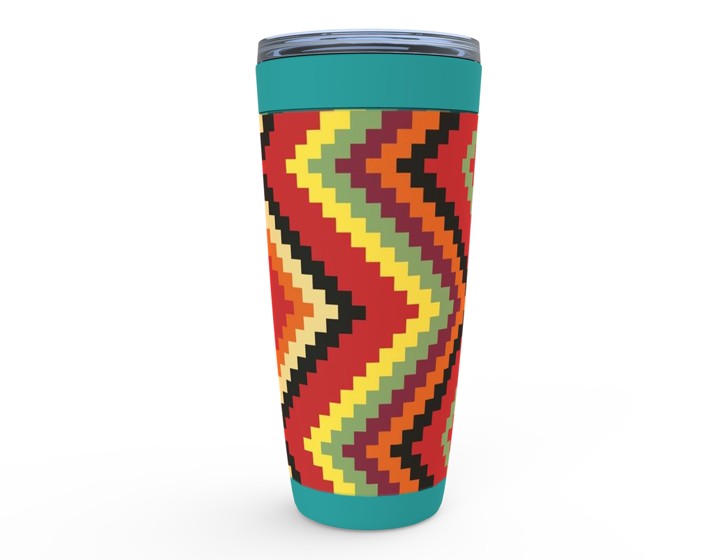 Cowgirl Roots™ Tumbler 20oz Tribal Design, Southwestern, African, Stainless Steel Insulated Hot and Cold Mug