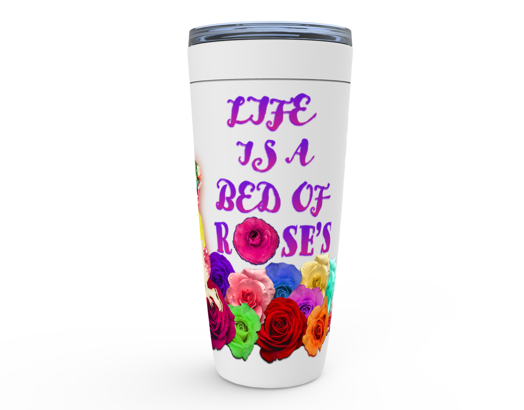 Cowgirl Roots™ Tumbler 20oz Life is a Bed of Roses Stainless Steel Insulated Hot and Cold Mug