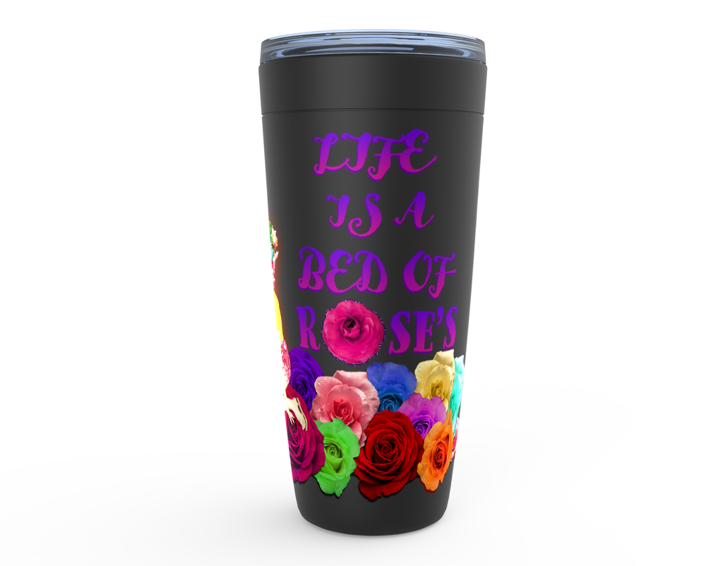 Cowgirl Roots™ Tumbler 20oz Life is a Bed of Roses Stainless Steel Insulated Hot and Cold Mug