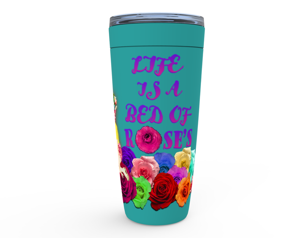 Cowgirl Roots™ Tumbler 20oz Life is a Bed of Roses Stainless Steel Insulated Hot and Cold Mug