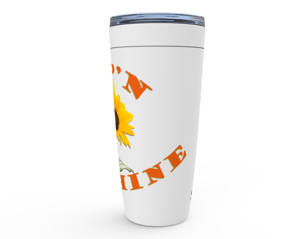 Cowgirl Roots™ Tumbler 20oz Sip'n Sunshine Sunflower Stainless Steel Insulated Hot and Cold Mug