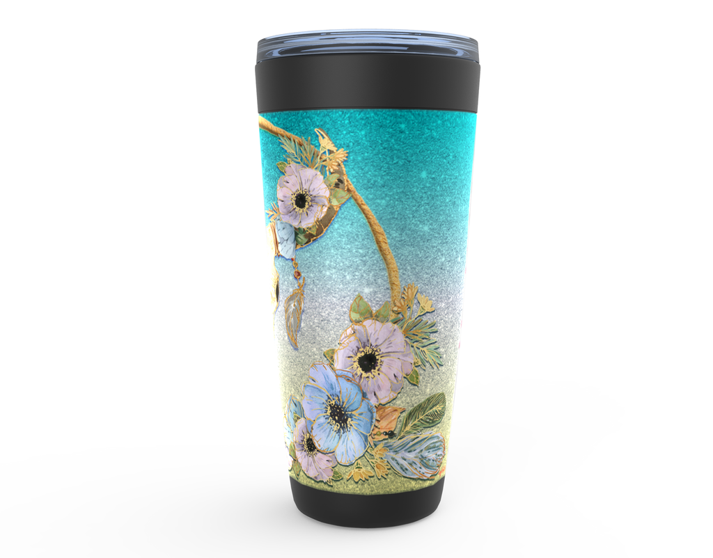 Cowgirl Roots™ Tumbler 20oz Bohemian Longhorn, Stainless Steel Insulated Hot and Cold Mug