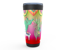 Load image into Gallery viewer, Cowgirl Roots™ Tumbler 20oz Llama Desert, Cactus, Party, Stainless Steel Insulated Hot and Cold Mug
