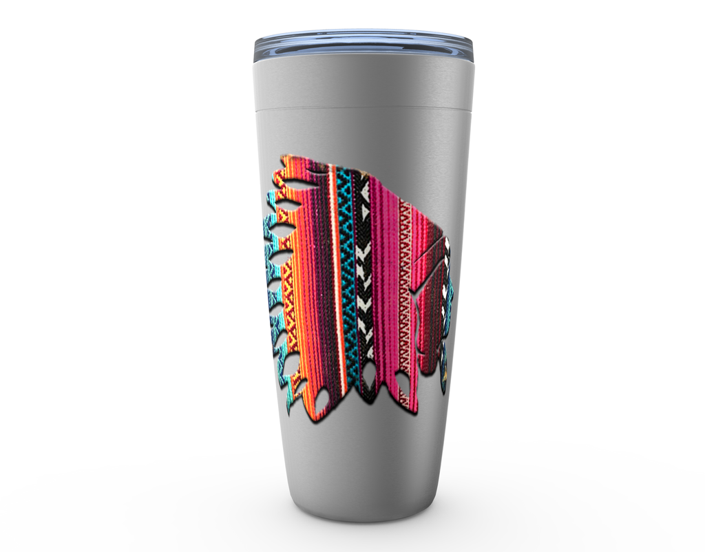 Cowgirl Roots™ Tumbler 20oz The Chief Serape, Stainless Steel Insulated Hot and Cold Mug