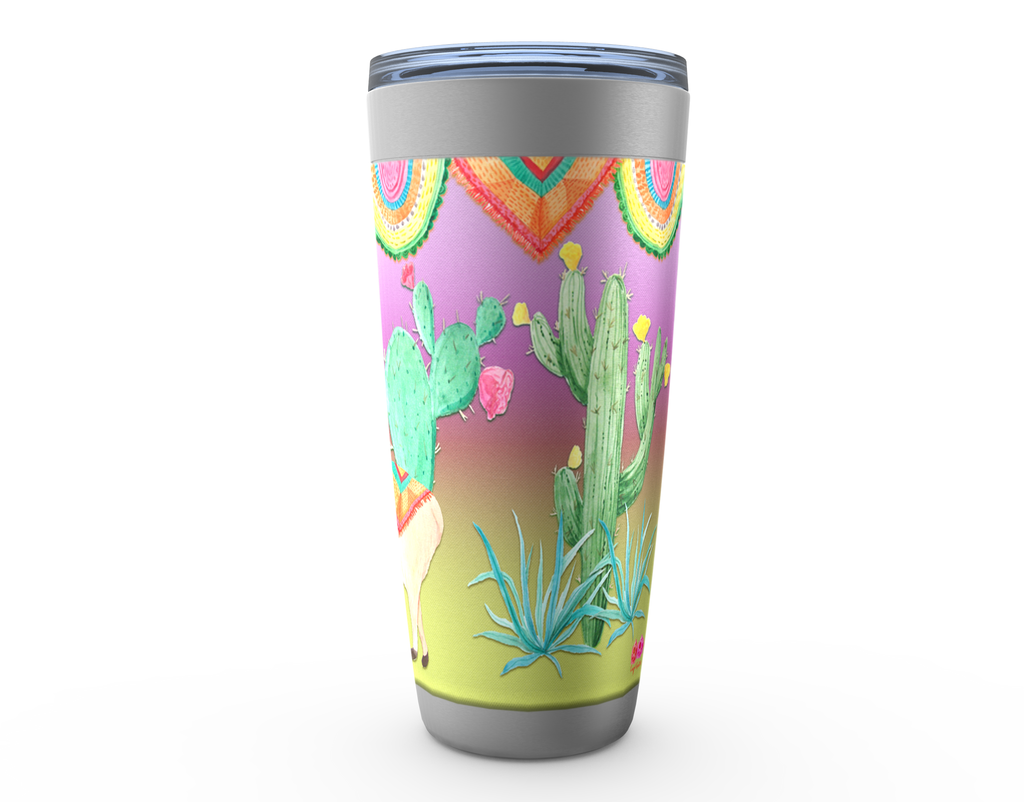 Cowgirl Roots™ Tumbler 20oz Llama Cactus Desert Stainless Steel Insulated Hot and Cold Travel Mug